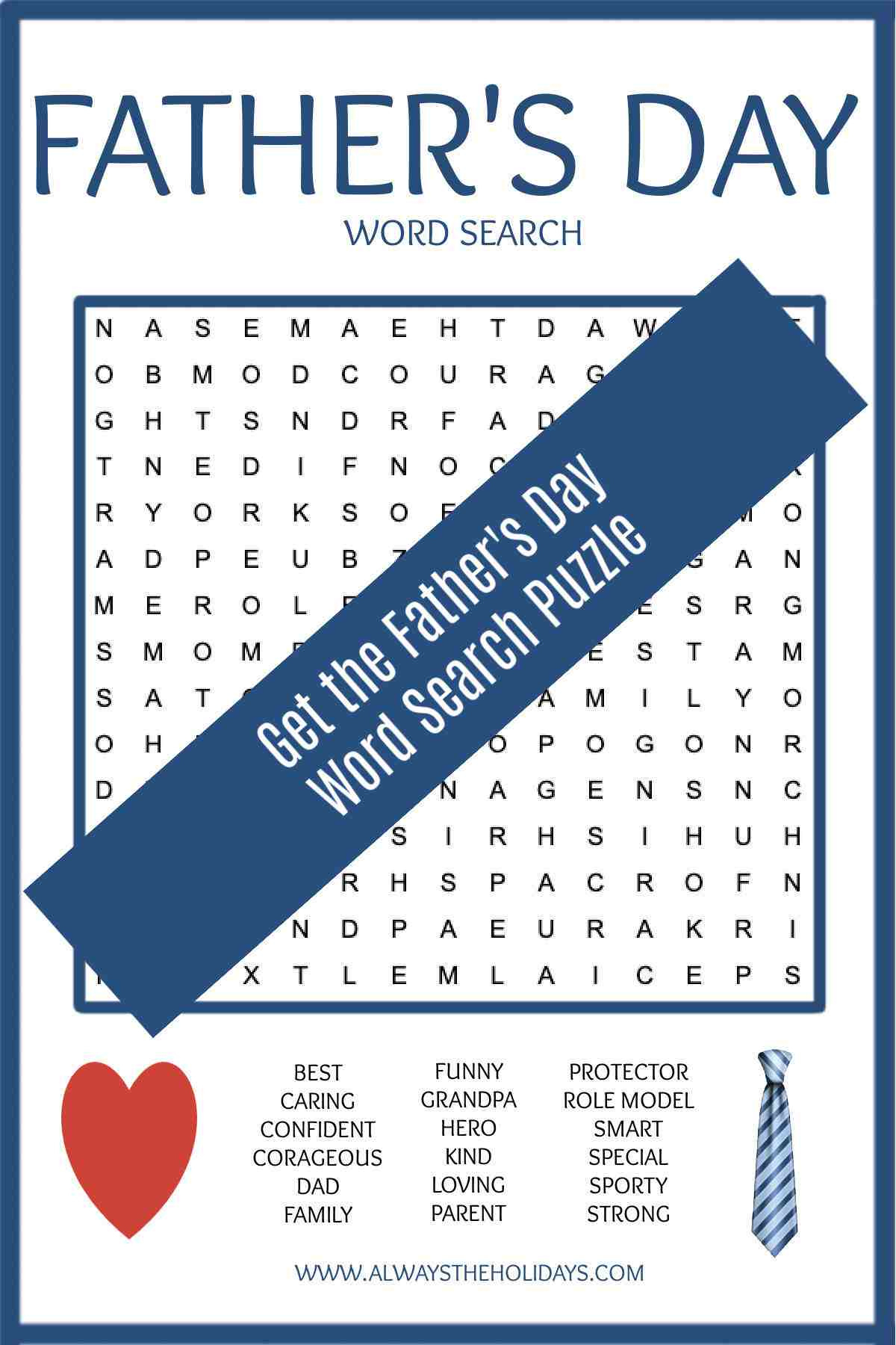 Father&amp;#039;S Day Word Search Printable - Free Word Find Printable with Printable Father&amp;amp;#039;s Day Word Search