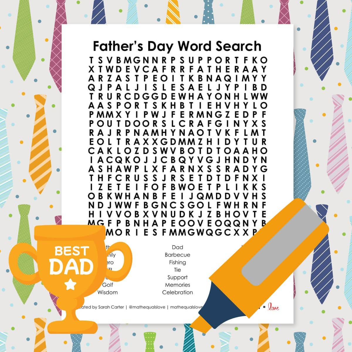 Father&amp;#039;S Day Word Search Puzzle | Math = Love throughout Printable Father&amp;#039;S Day Word Search