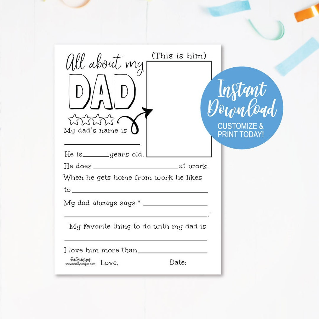 Fill In The Blank Father&amp;#039;S Day Card, Father Day, Fill In The Gaps throughout Father&amp;#039;S Day Fill In The Blank Printable