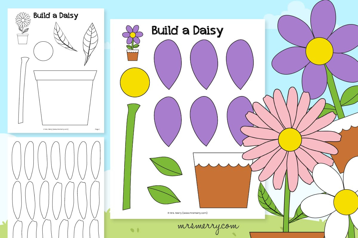 Free Daisy Flower Printable Template | Mrs. Merry with regard to Juneteenth Flower Cutouts Free Printable