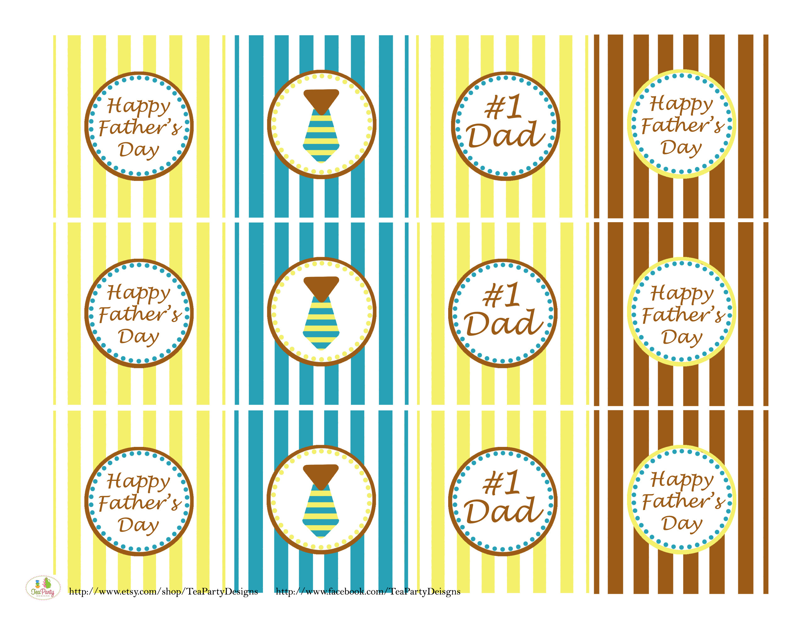 Free Father&amp;#039;S Day Printables From Tea Party Designs | Catch My Party for Happy Father&amp;#039;S Day Tags Printable Free
