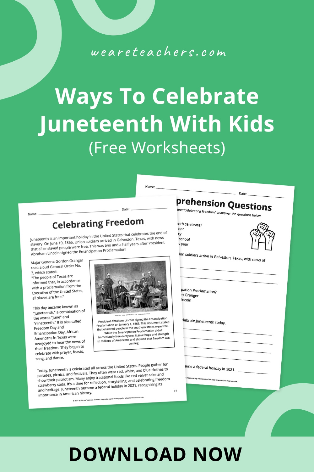 Free Juneteenth Activities Bundle For Students Of All Ages inside Juneteenth For 3Rd Graders Printable Free Download