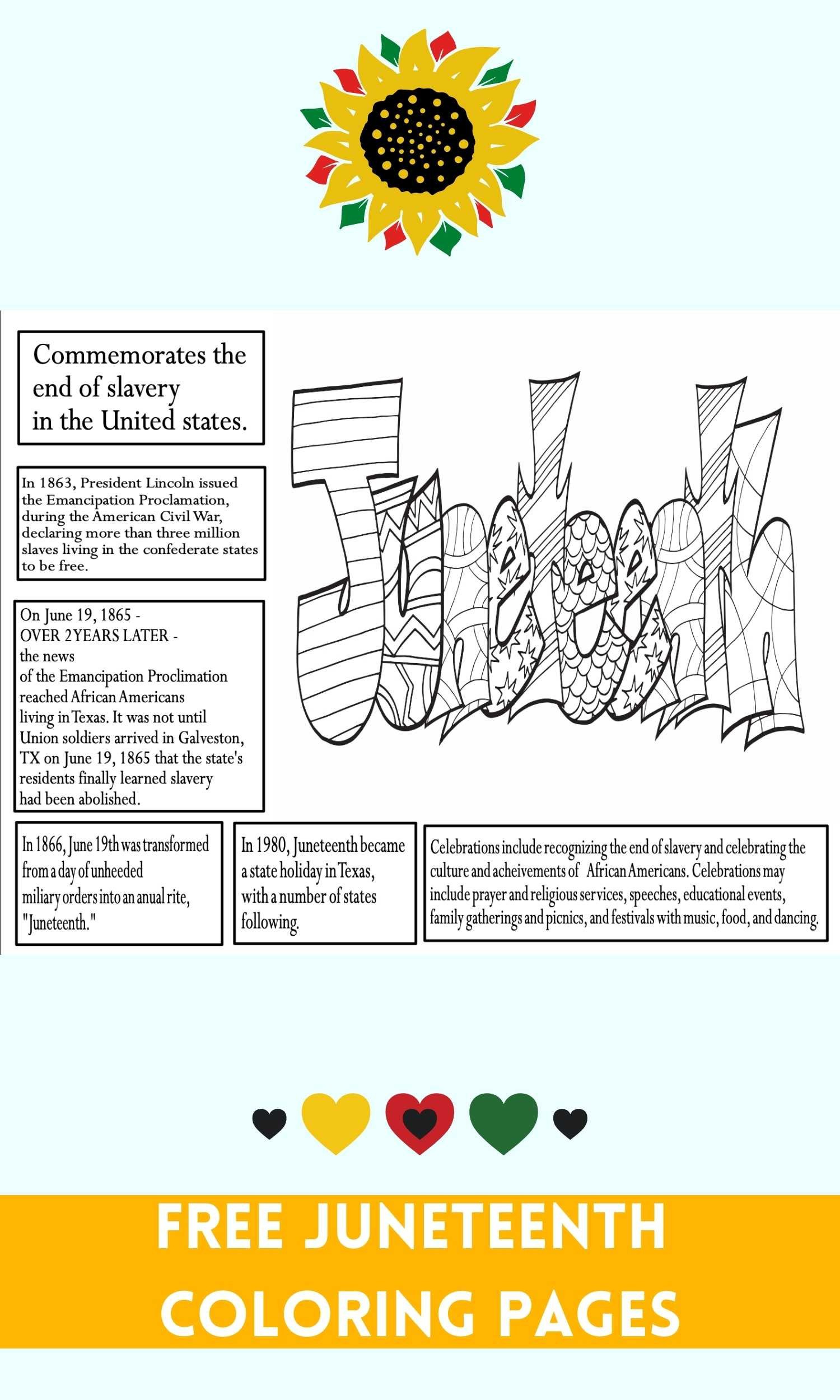 Free Juneteenth Coloring Pages — Stevie Doodles with regard to Printable Juneteenth Facts