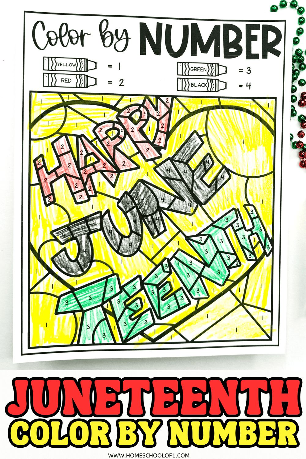 Free Juneteenth Colornumber Worksheets For Kids with regard to Juneteenth For 3Rd Graders Printable Free Download