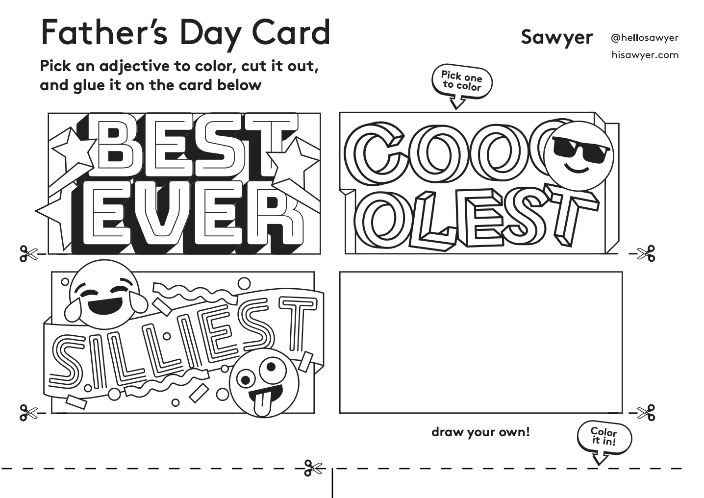 Free Printable Father&amp;#039;S Day Cards | Sawyer Blog in Father&amp;amp;#039;s Day Cards Print