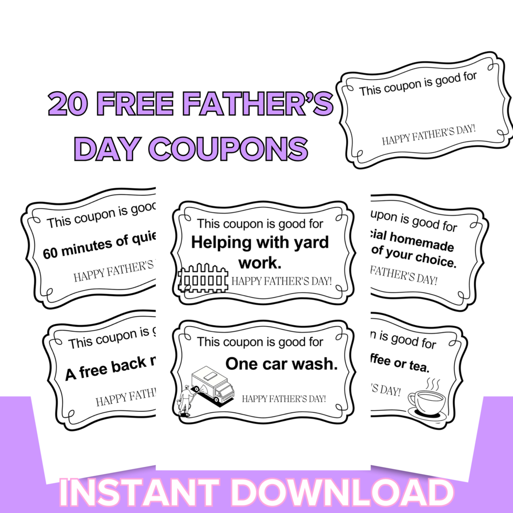 Free Printable Father&amp;#039;S Day Coupons From Kids | Learn Grow Aspire intended for Printable Father&amp;amp;#039;s Day Coupons