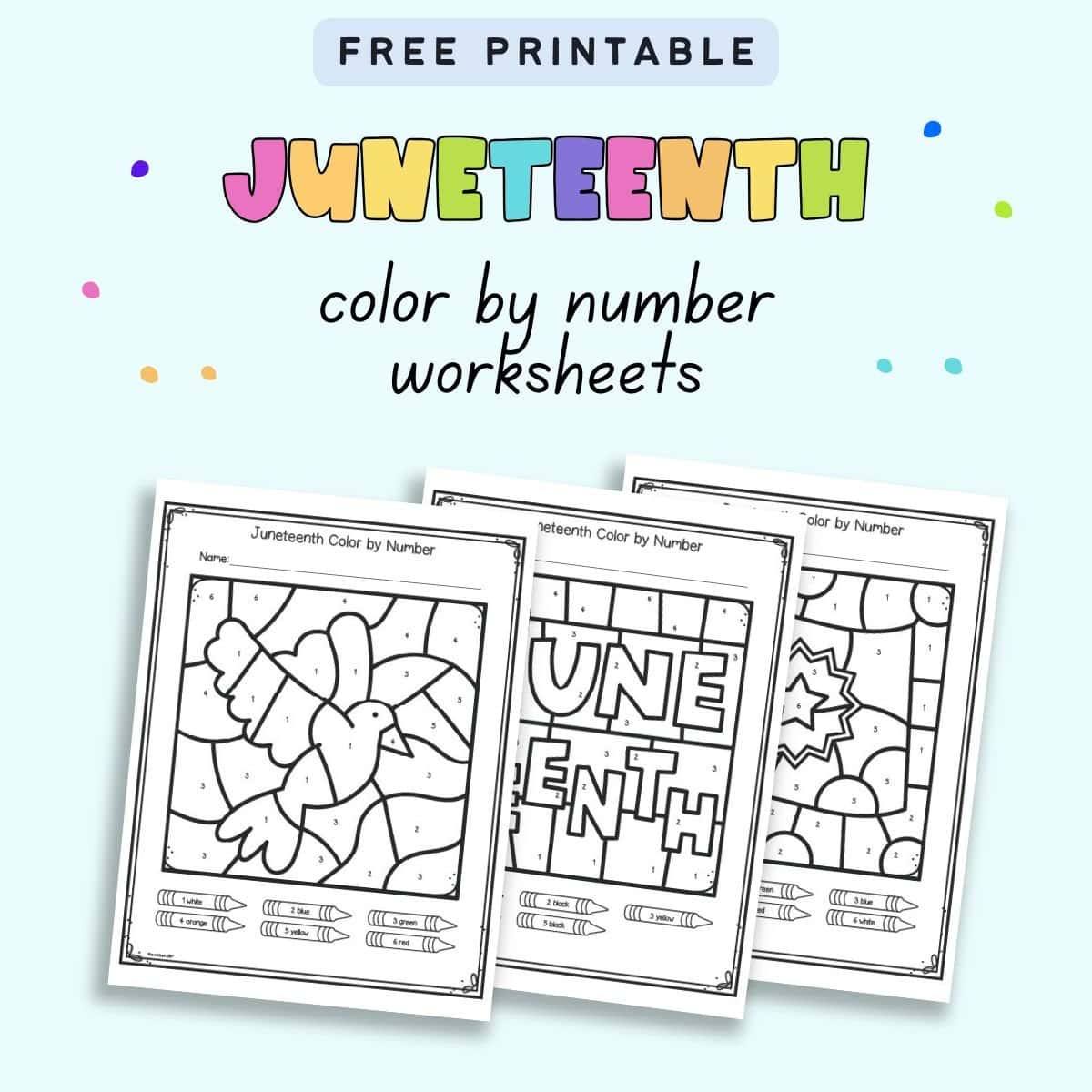 Free Printable Juneteenth Colornumber Worksheets - The Artisan pertaining to Juneteenth For 3Rd Graders Printable Free Download