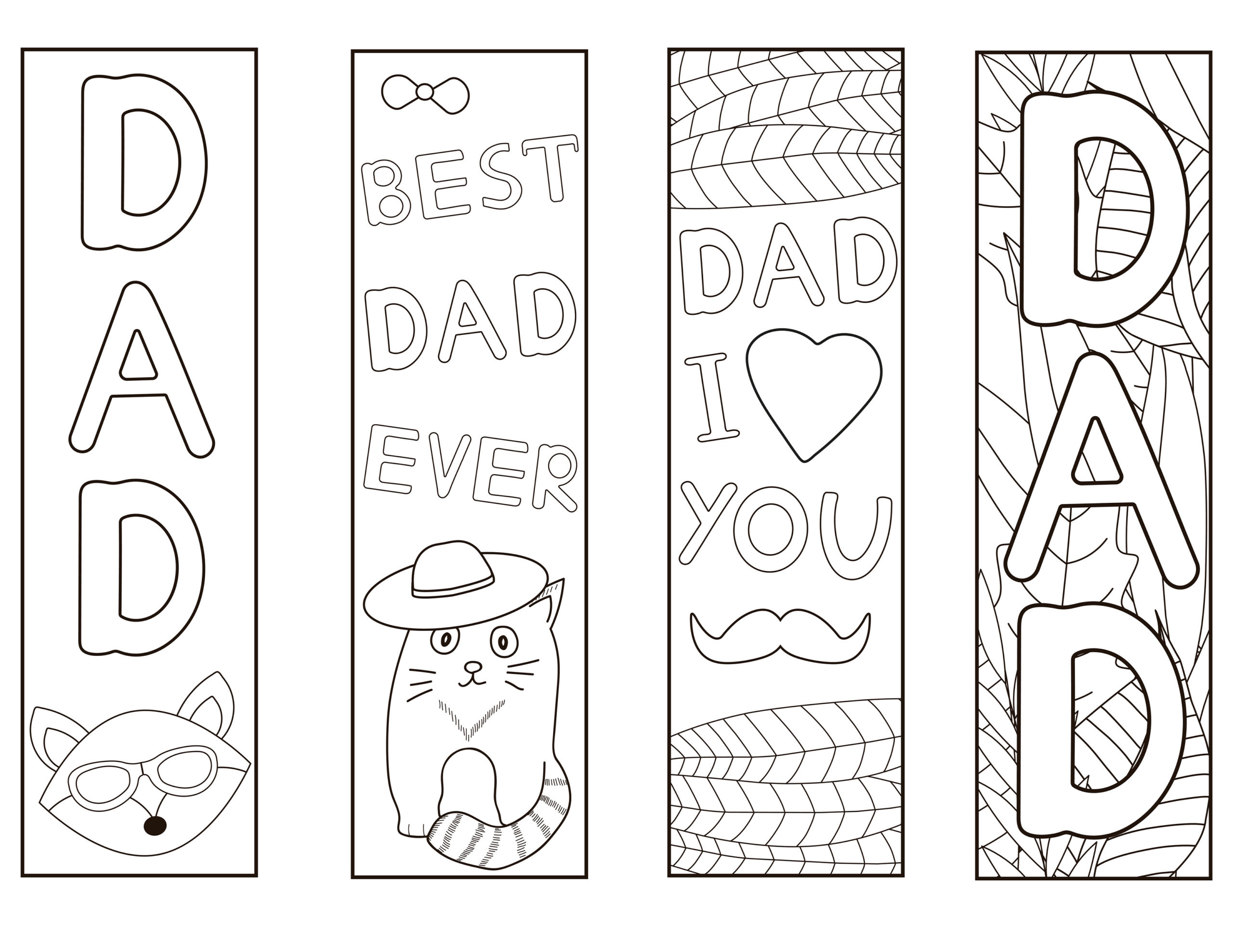 Fun Printable Father&amp;#039;S Day Bookmarks To Colour - Happy Toddler regarding Free Father&amp;#039;S Day Printable Bookmarks