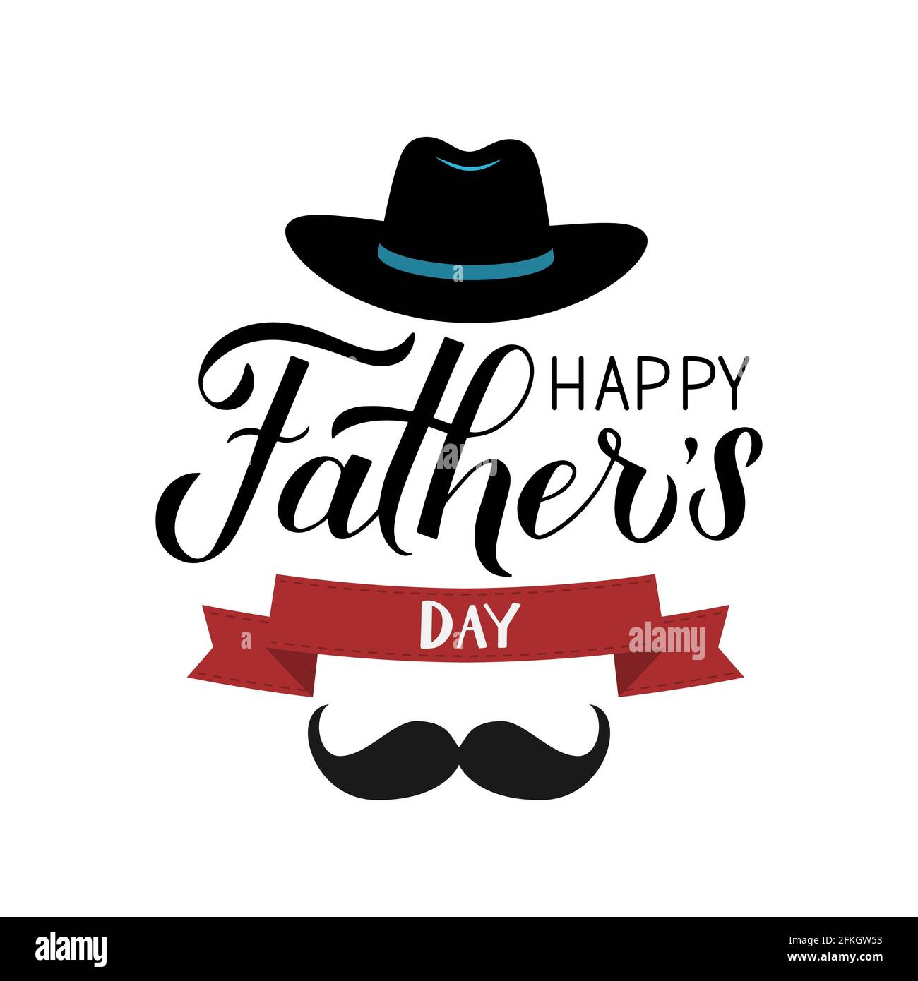 Happy Father S Day Calligraphy Hand Lettering With Hat And with regard to Father&amp;amp;#039;s Day Sign Printable