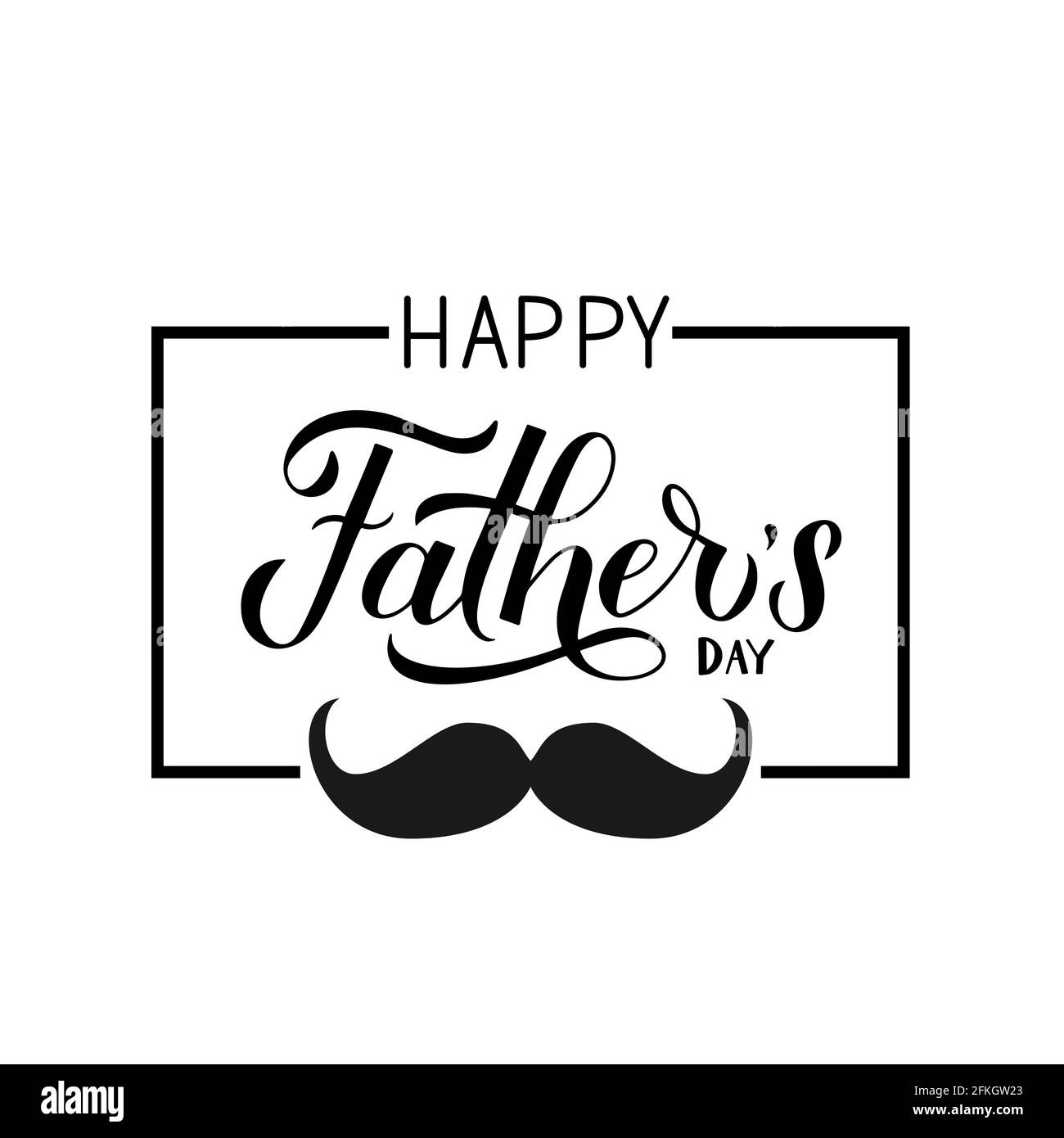 Happy Father S Day Calligraphy Hand Lettering With Mustache And intended for Father&amp;amp;#039;s Day Mustache Printables