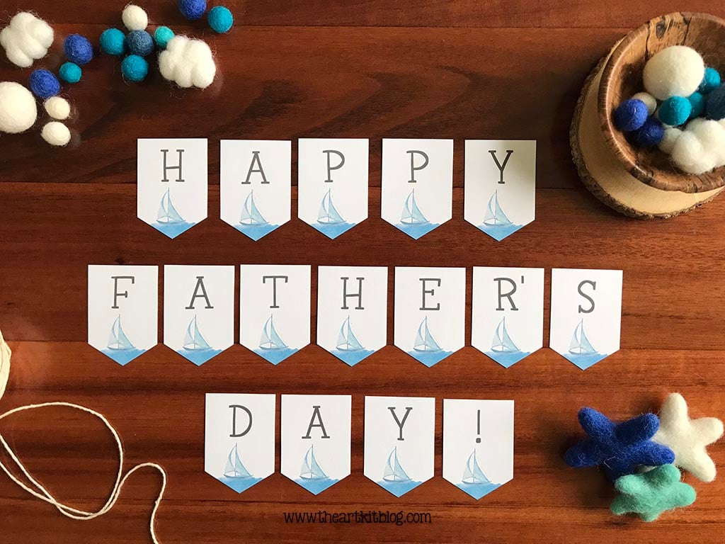 Happy Father&amp;#039;S Day Banner {Free Printable!} - The Art Kit with regard to Printable Happy Father&amp;amp;#039;s Day Banner