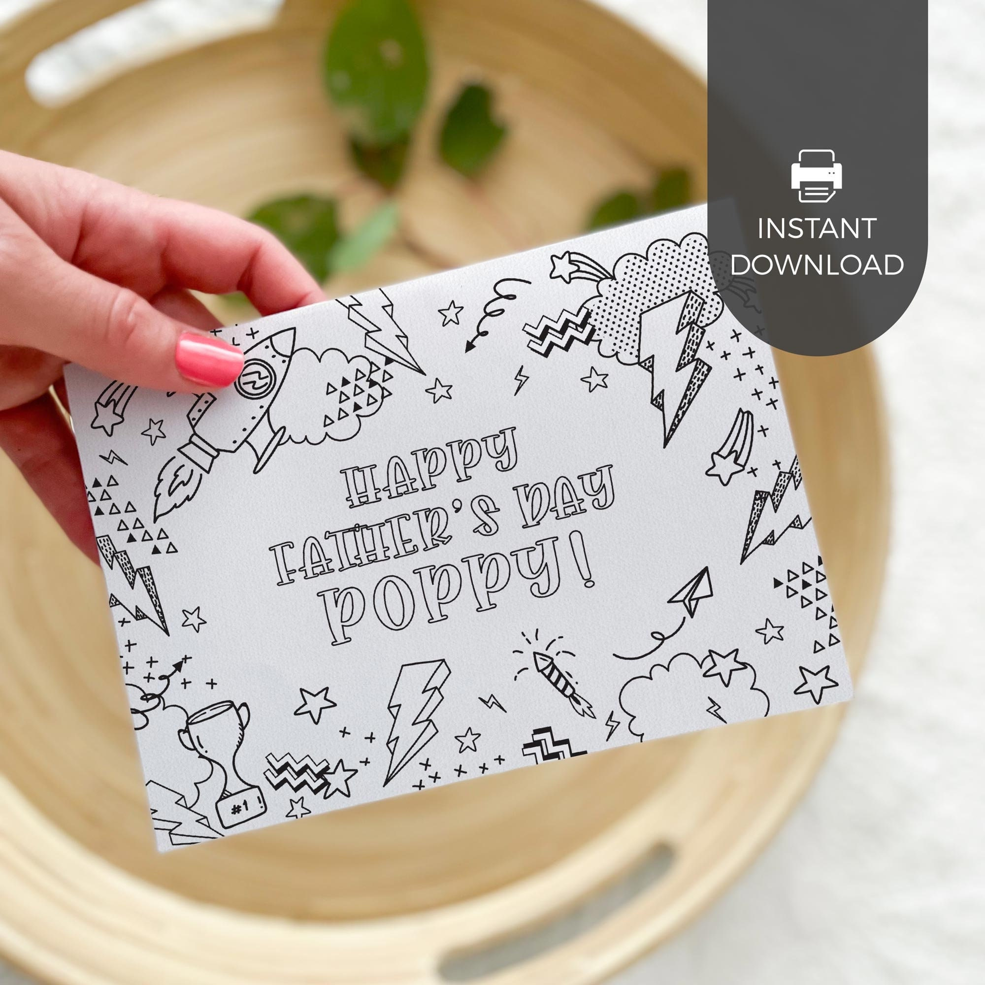 Happy Father&#039;S Day Poppy Printable Coloring Card | Diy Kids inside Happy Father&amp;#039;s Day Poppy Printable