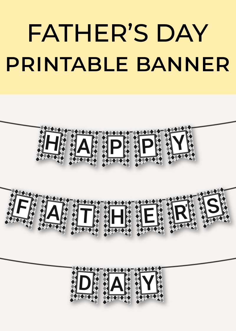 Happy Father&amp;#039;S Day Printable Banner - Chevron Lemon for Free Printable Happy Father&amp;amp;#039;s Day Banner Printable