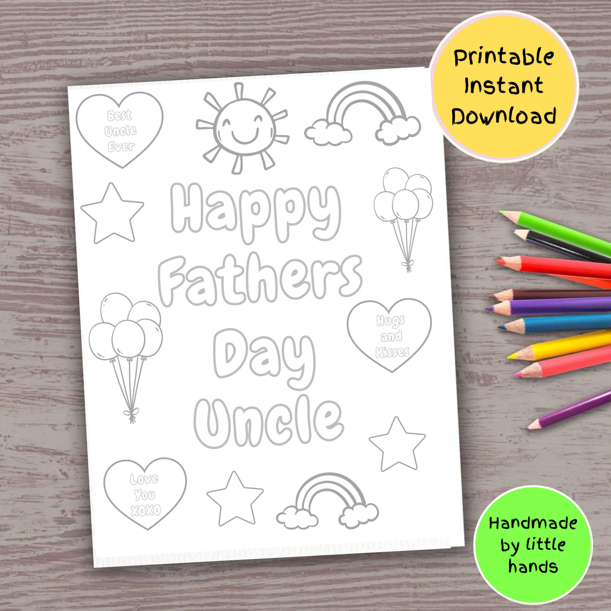Happy Fathers Day Uncle Printable Coloring Sheet For Kids Toddlers regarding Happy Father&amp;#039;S Day Uncle Printable