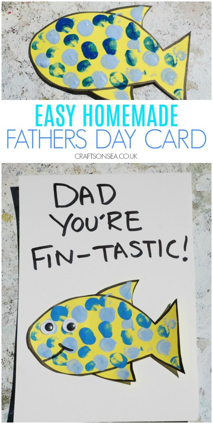 Homemade Fathers Day Cards: Finger Painting Fish - Crafts On Sea inside Free Printable Fishing Father&amp;amp;#039;s Day Cards