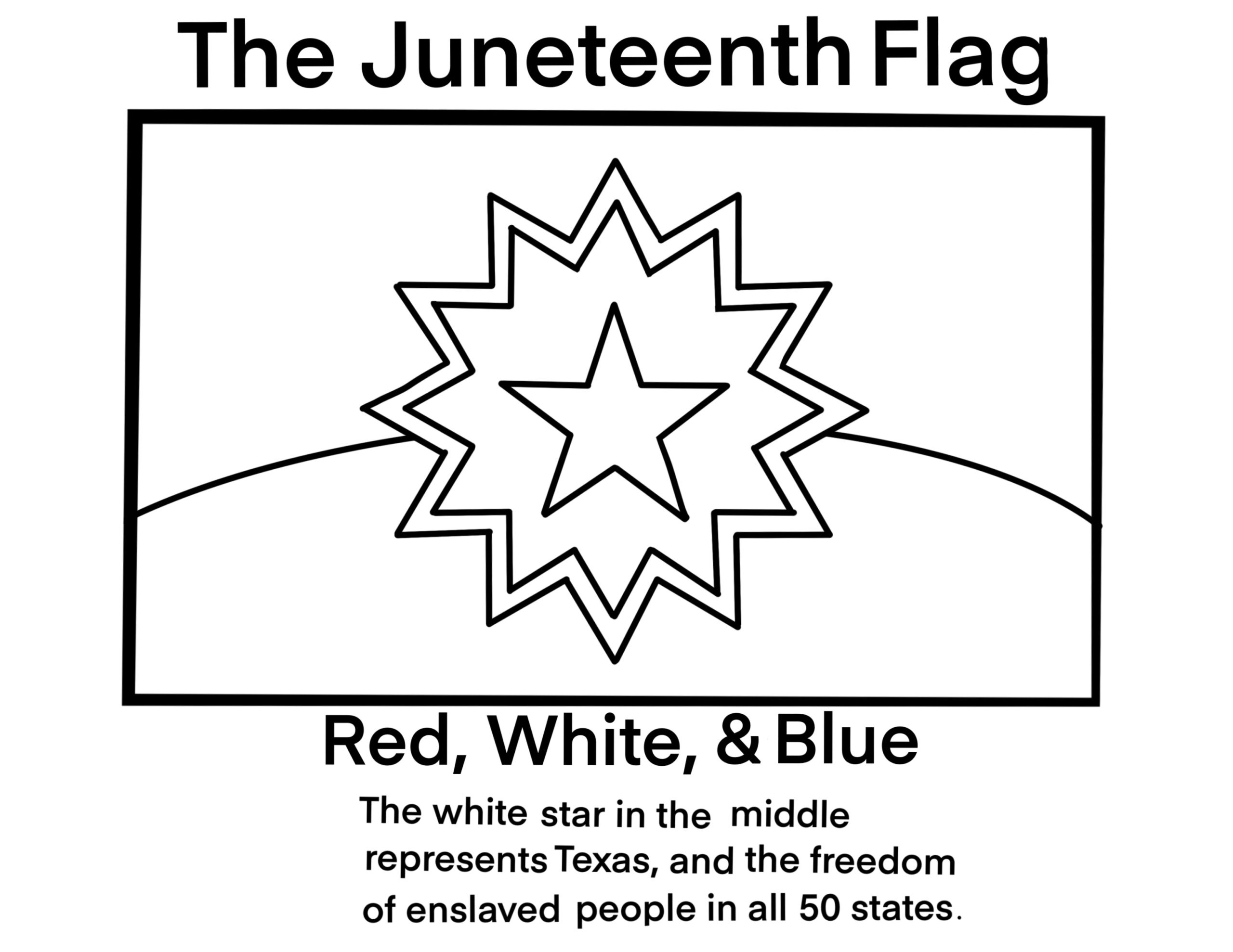 Juneteenth Activity Sheets for Printable Juneteenth Flag Coloring Page