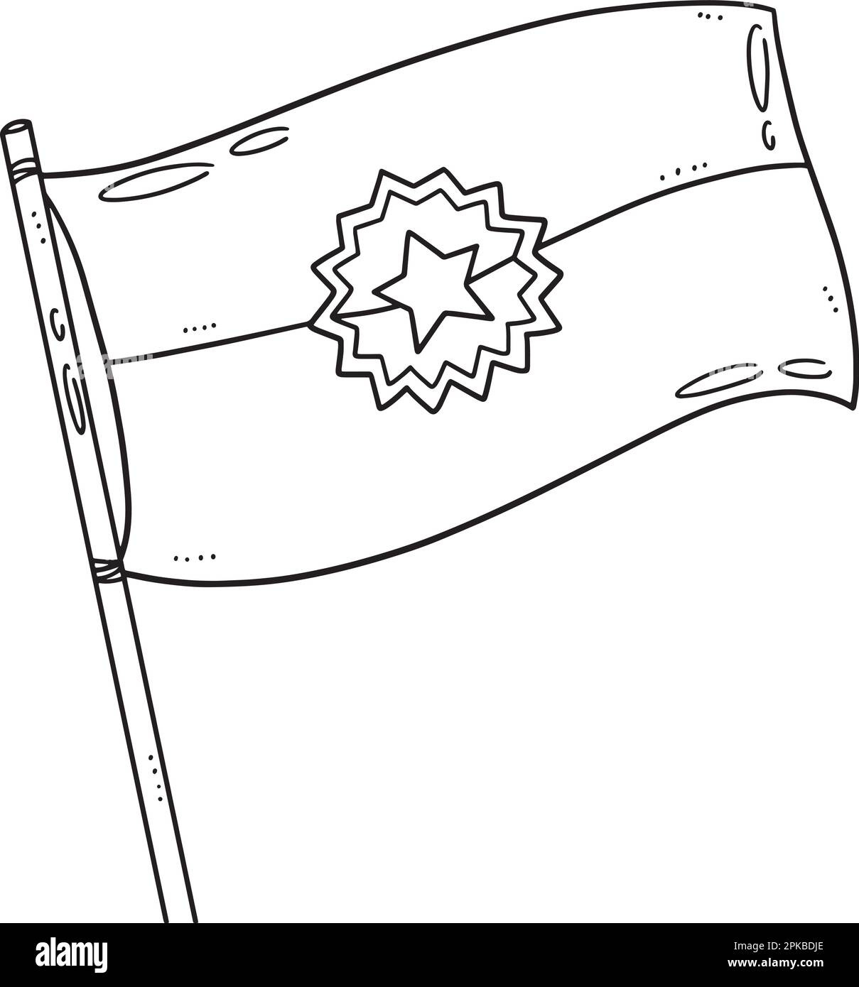 Juneteenth Flag Isolated Coloring Page For Kids Stock Vector Image intended for Printable Juneteenth Flag Coloring Page