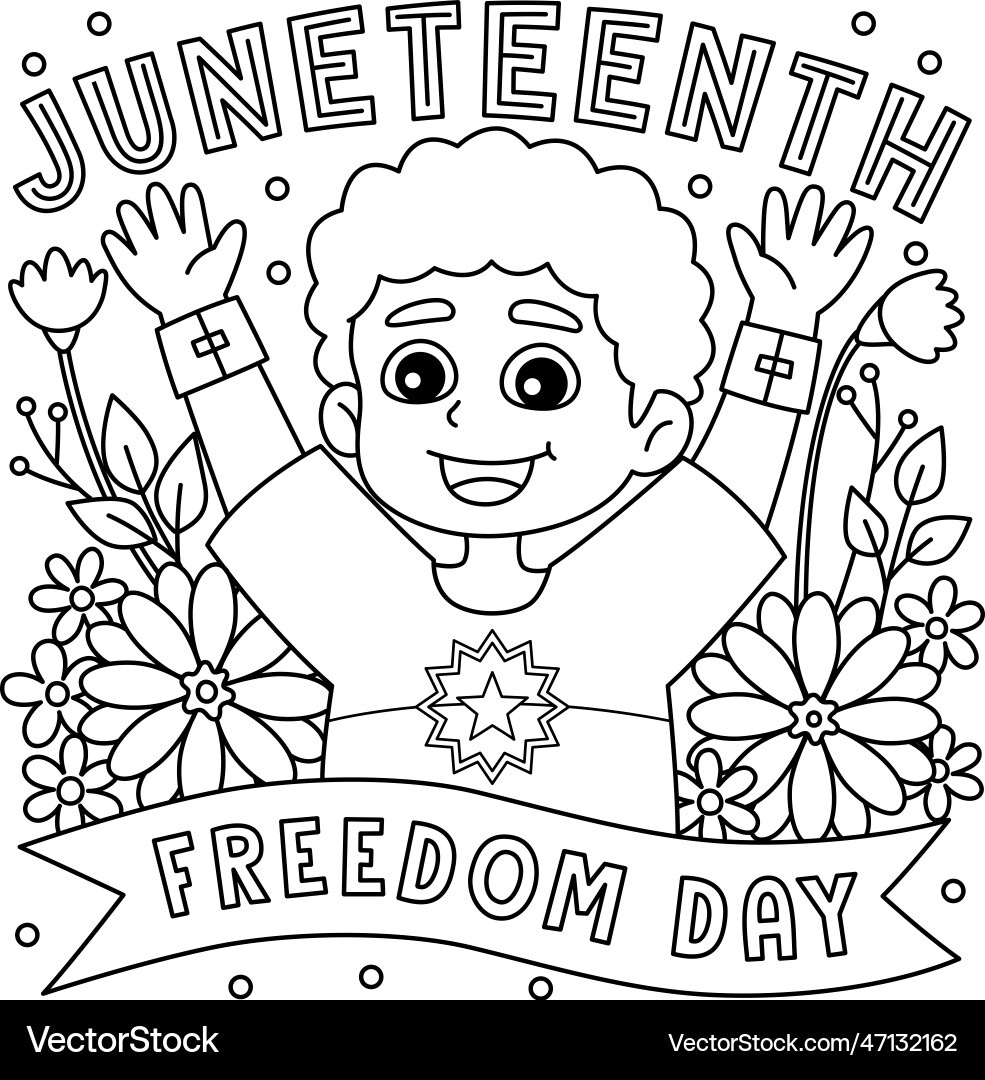 Juneteenth Freedom Day Coloring Page For Kids Vector Image throughout Free Printable Juneteenth Freedom Day Juneteenth Coloring Pages Kids