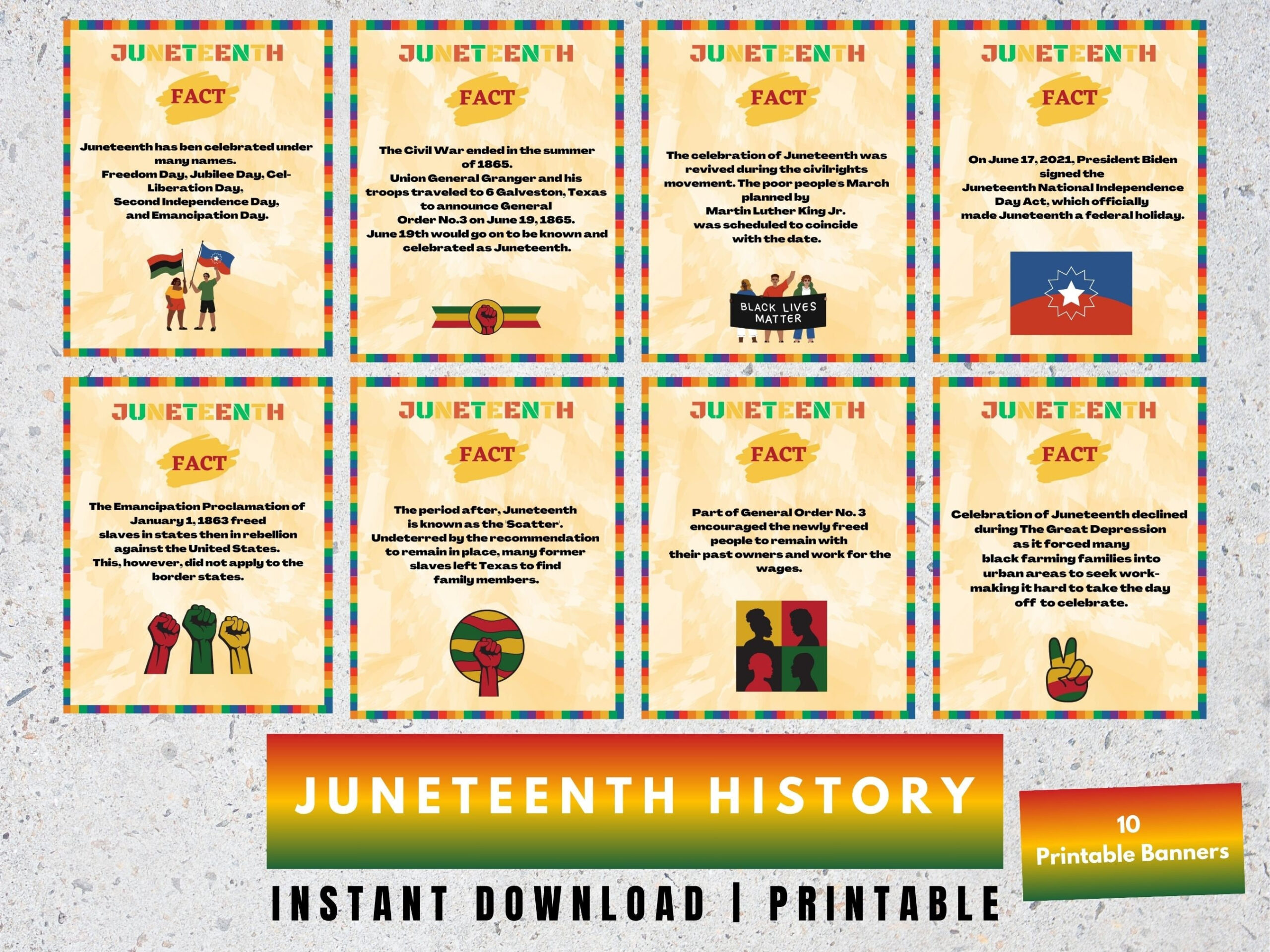 Juneteenth | Juneteenth History Posters |Juneteenth Activity in Juneteenth Printable Fact Sheet