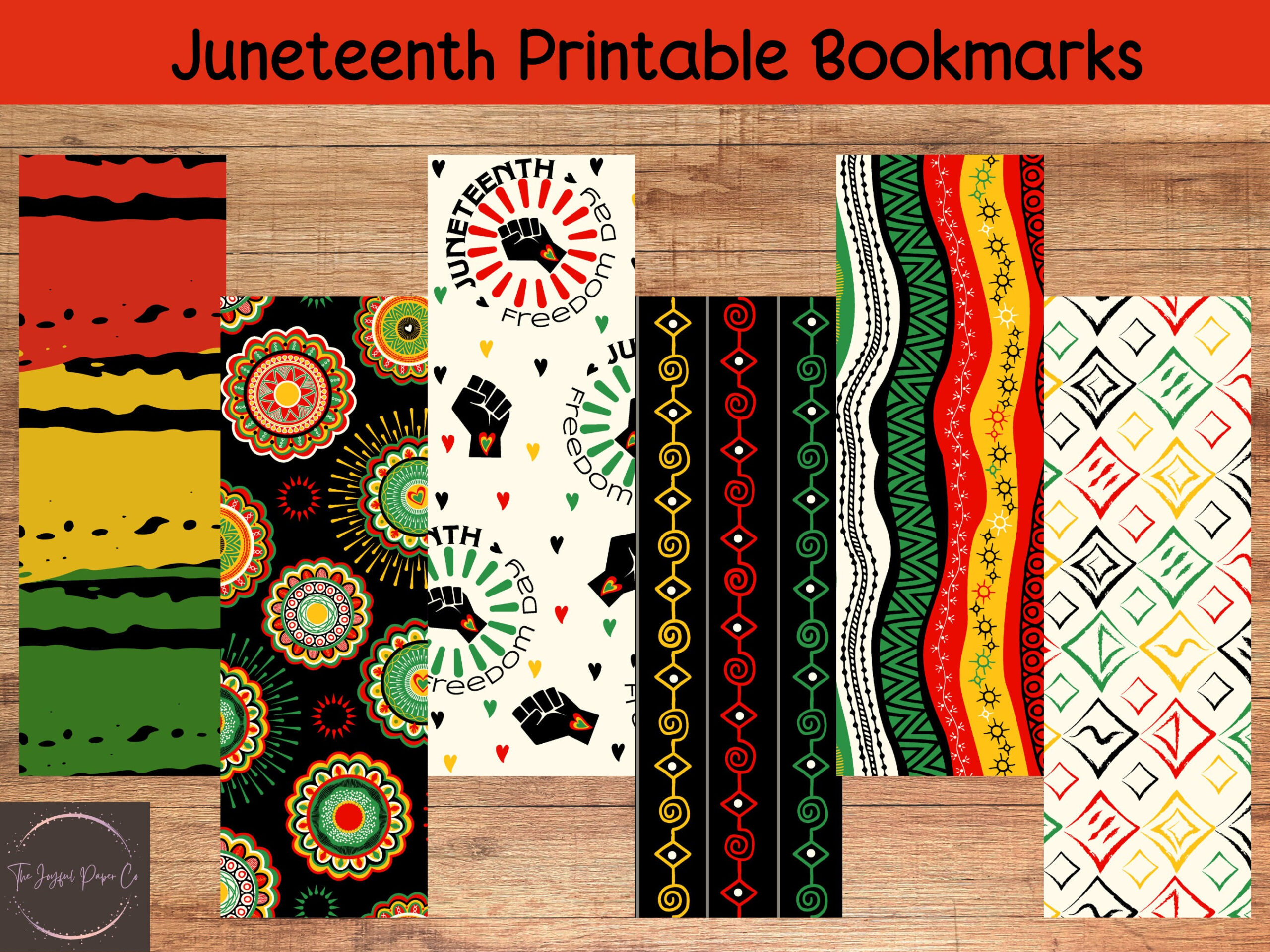 Juneteenth Printable Bookmarks, Juneteenth Pattern Bookmarks pertaining to Juneteenth Bookmarks Printable