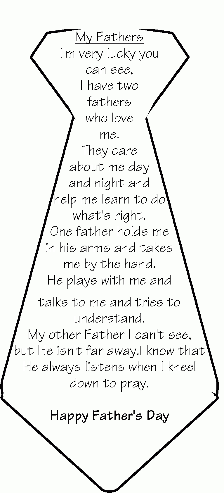 My Father&amp;#039;S Day Tie – The Idea Door in Printable Father&amp;amp;#039;s Day Poem