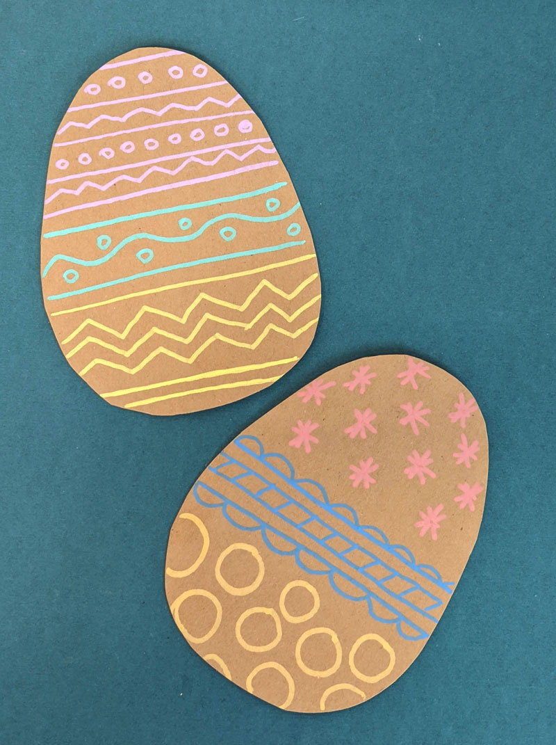 Paper Easter Egg Craft - Doodle Eggs! * Moms And Crafters for How to Make Easter Egg Stencil