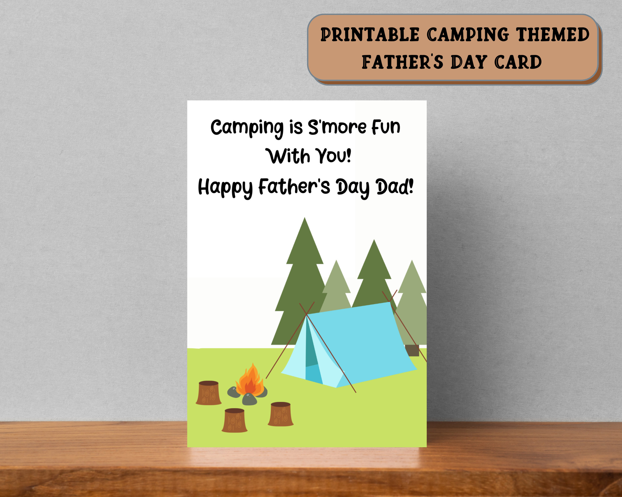 Printable Camping Themed Father&amp;#039;S Day Card, Card For Dad, Last in Funny Father&amp;#039;S Day Printable Card
