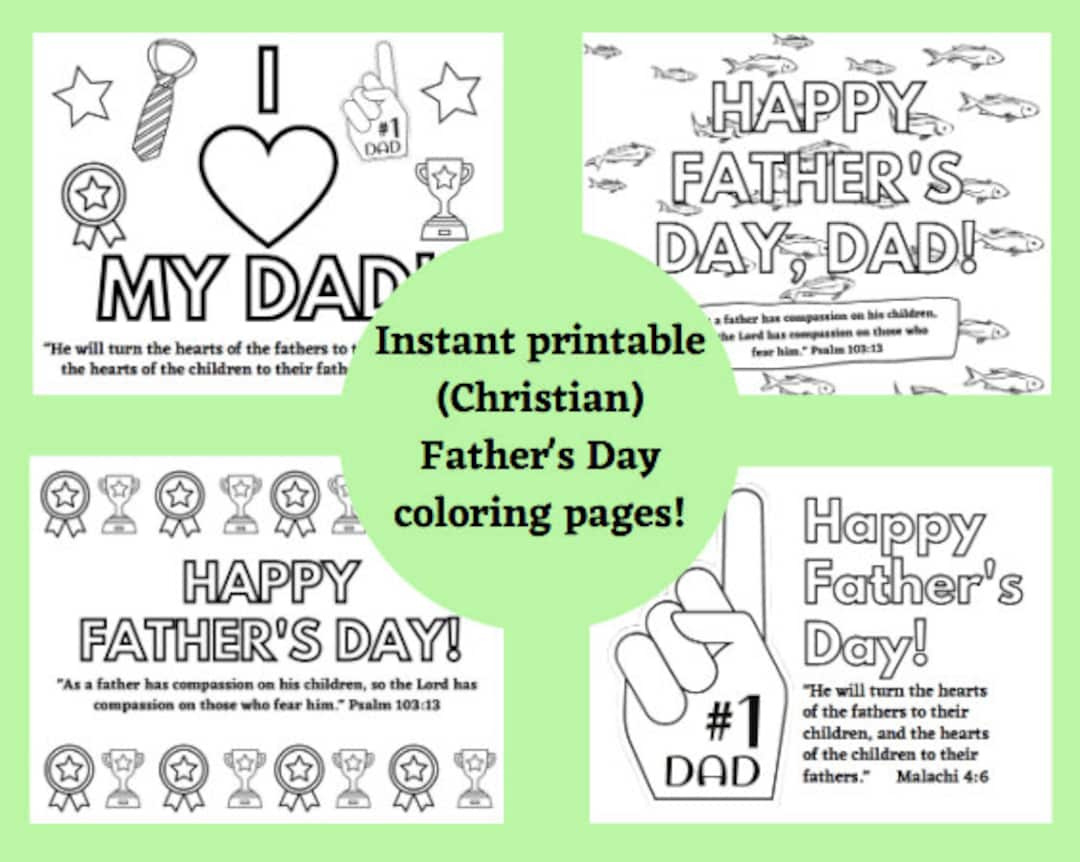 Printable Christian Father&amp;#039;S Day Coloring Pages - Instant Download for Printable Christian Father&amp;#039;S Day Cards