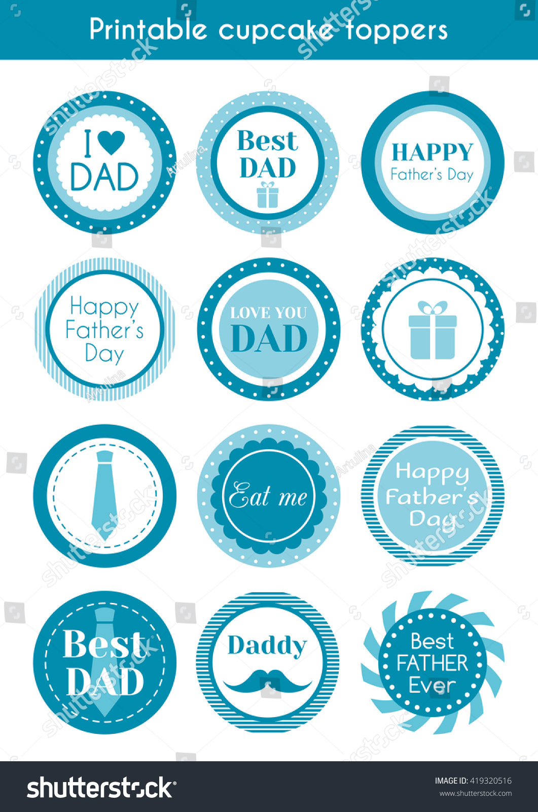 Printable Cupcake Toppers Fathers Day Vector Stock Vector (Royalty within Printable Father&amp;#039;S Day Cupcake Toppers