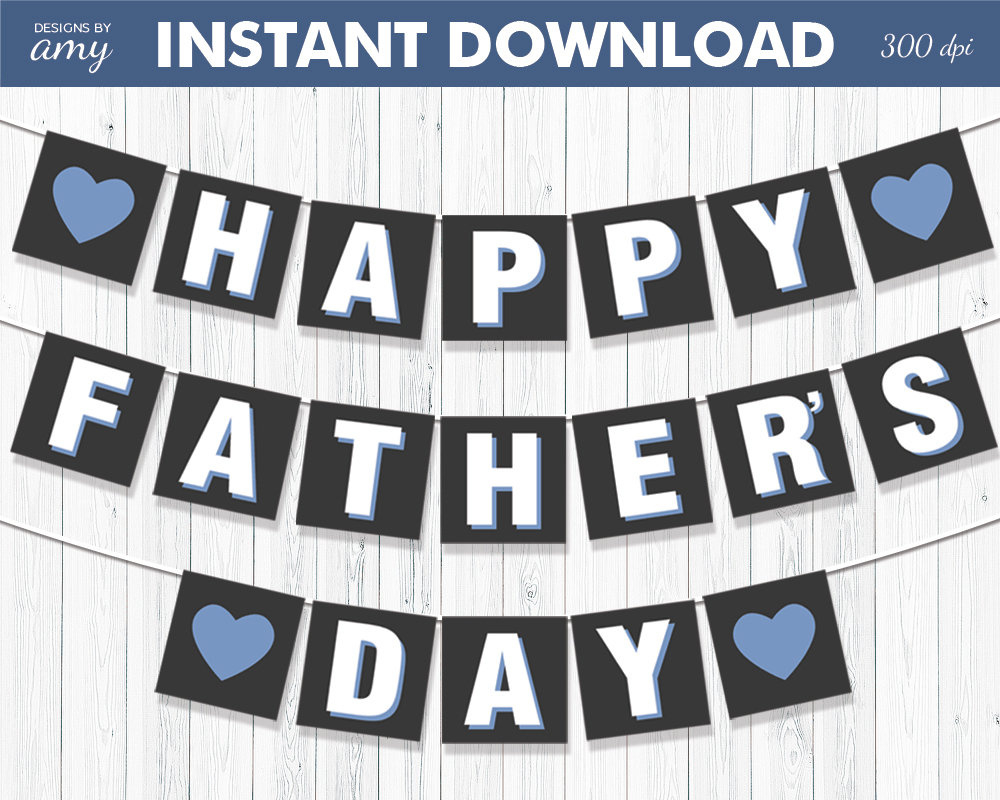 Printable Father&amp;#039;S Day Banner, Digital Father&amp;#039;S Day Banner, Happy throughout Printable Happy Father&amp;amp;#039;s Day Signs
