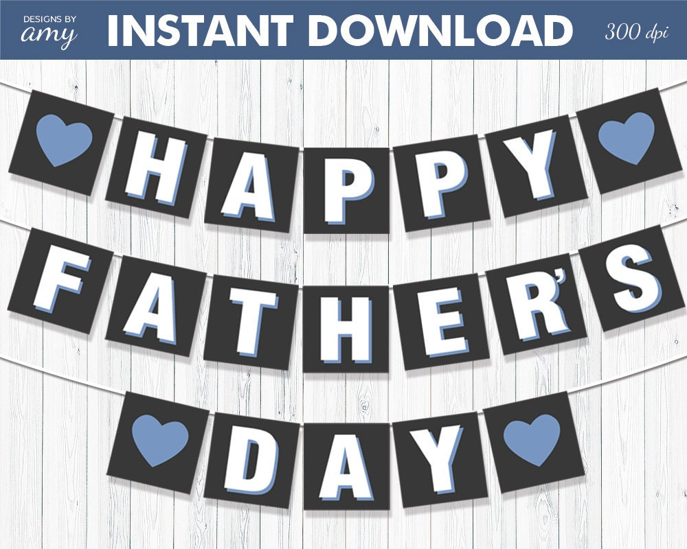 Printable Father&amp;#039;S Day Banner, Digital Father&amp;#039;S Day Banner, Happy with regard to Free Printable Happy Father&amp;amp;#039;s Day Signs