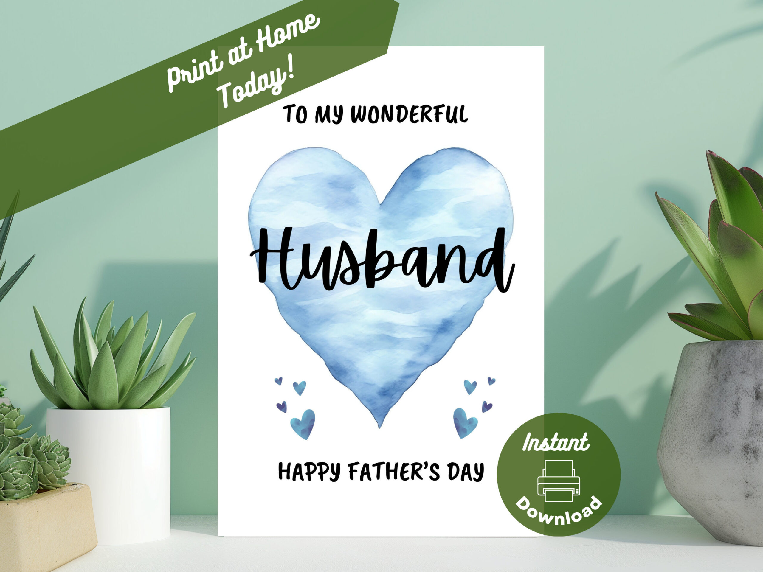 Printable Father&amp;#039;S Day Card For Husband, Instant Download, Print regarding Happy Father&amp;#039;S Day Husband Printable Cards