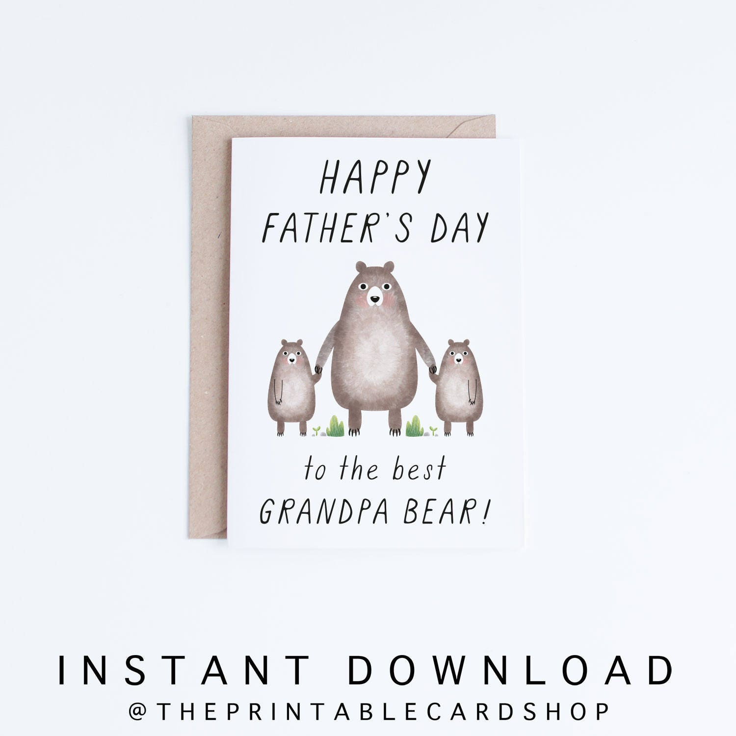 Printable Fathers Day Cards For Grandpa, Grandpa Bear Father&amp;#039;S Day regarding Grandfather Printable Father&amp;#039;S Day Cards For Grandpa
