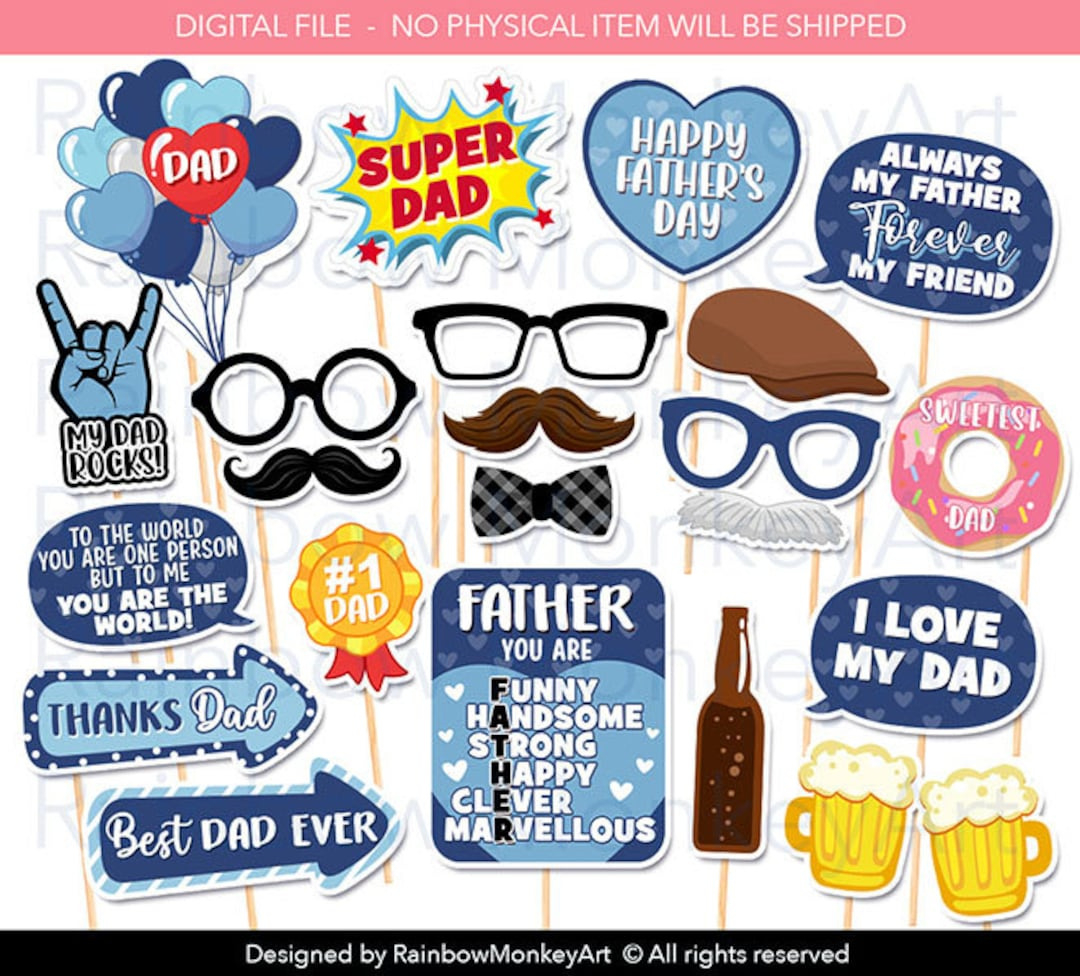 Printable Father&amp;#039;S Day Photo Booth Props - Father&amp;#039;S Day Photobooth inside Father&amp;#039;S Day Photo Booth Props Free Printable
