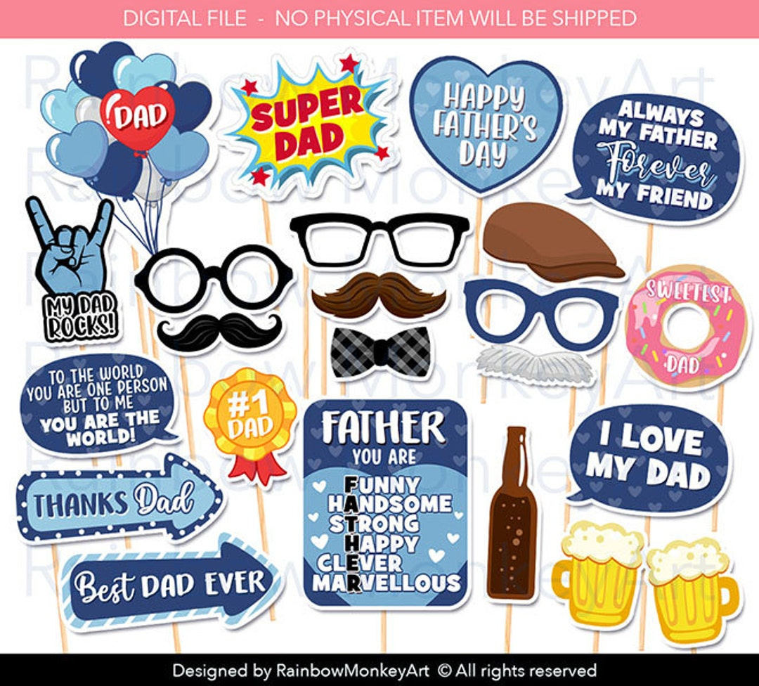 Printable Father&amp;#039;S Day Photo Booth Props - Father&amp;#039;S Day Photobooth within Printable Father&amp;amp;#039;s Day Photo Booth Props
