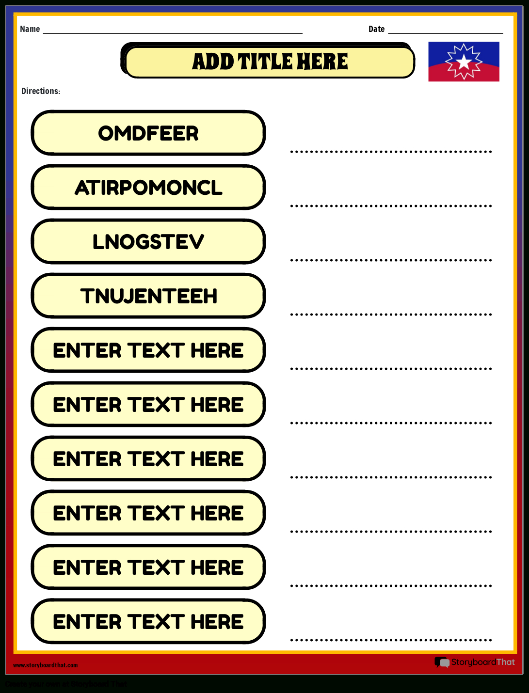 Storyboard That: Free Juneteenth Worksheets For Kindergarten And Up within Free Printable Juneteenth Worksheets