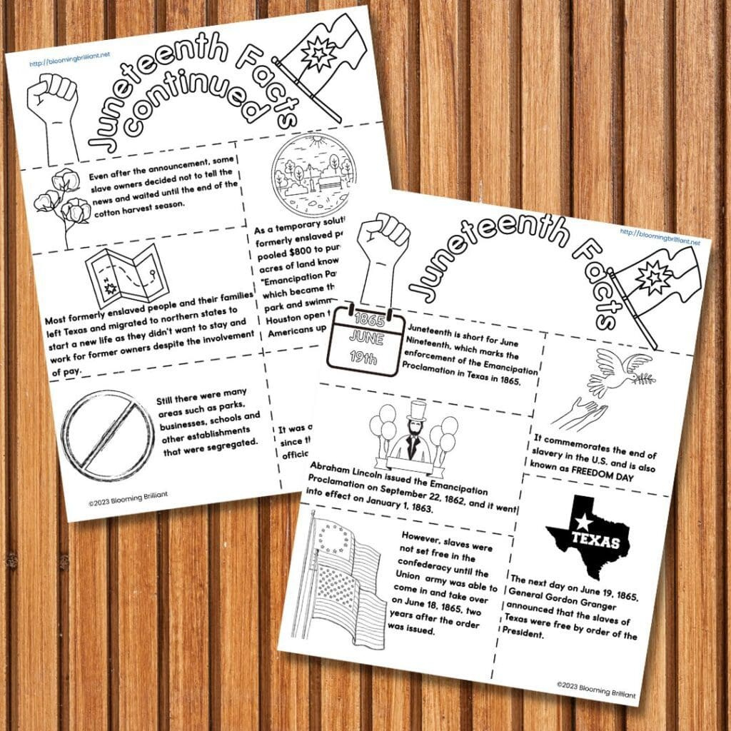 Teach Kids About Juneteenth With This Fun Facts Coloring Worksheet with regard to Juneteenth Printable Fact Sheet