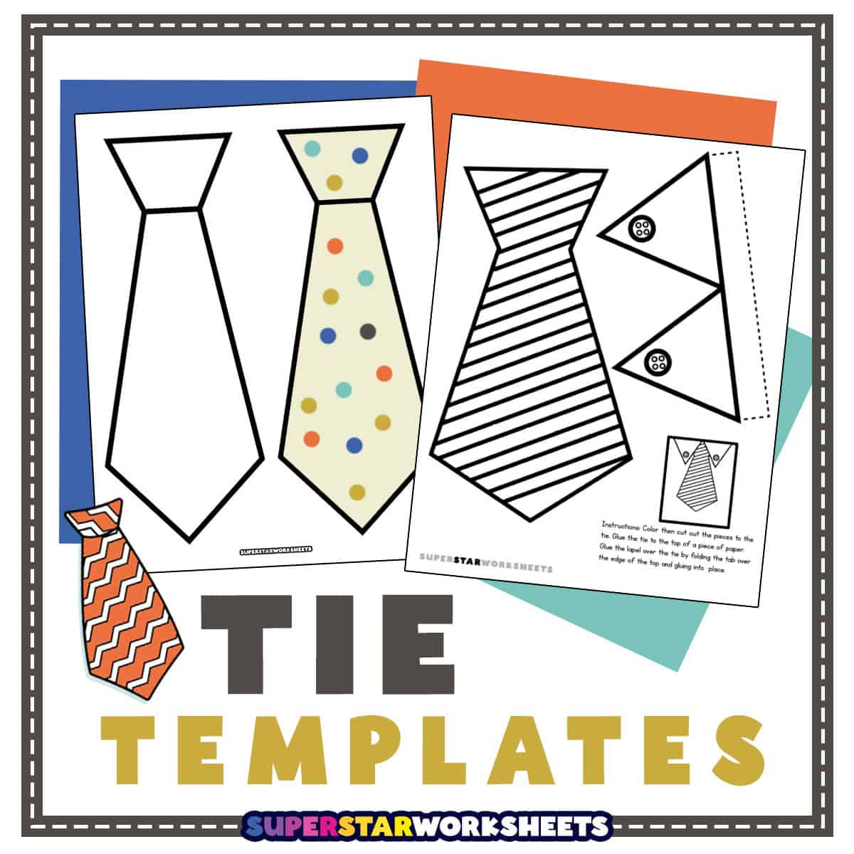 Tie Template (Free Printables) - Superstar Worksheets in Printable Father&amp;amp;#039;s Day Tie Template