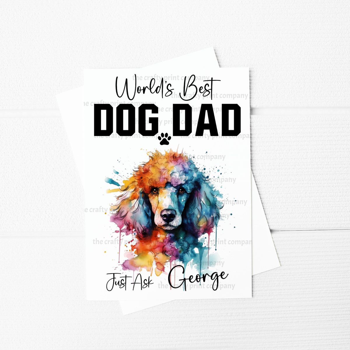 World&amp;#039;S Best Dog Dad Poodle A5 Card, Fathers Day Card From The Dog intended for Printable Father&amp;#039;S Day Card From Dog
