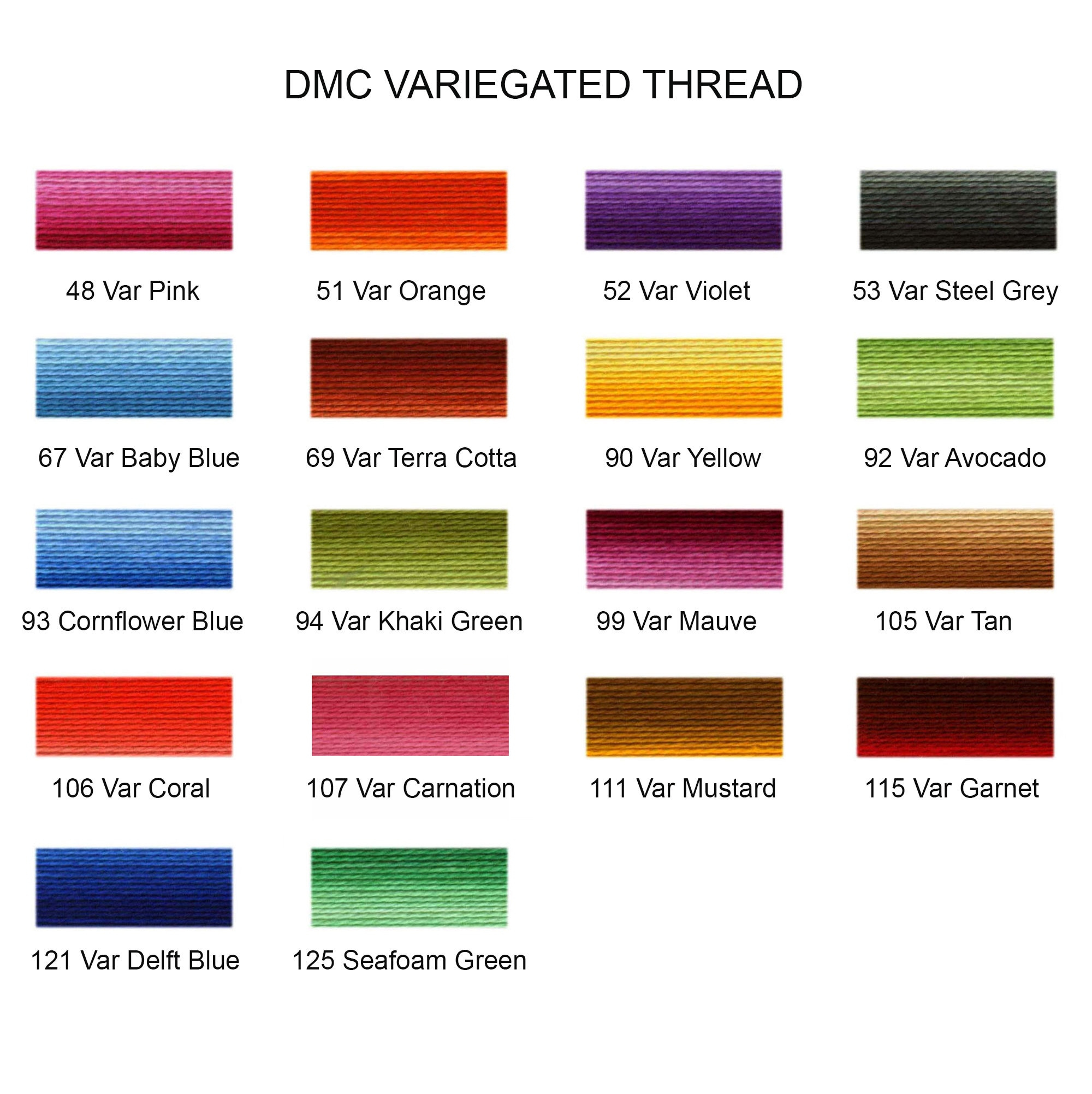 1 Ball Dmc Pearl Cotton Variegated Colors Article 116 Size 8 10 inside DMC Pearl Cotton Thread Size 8 Color Chart