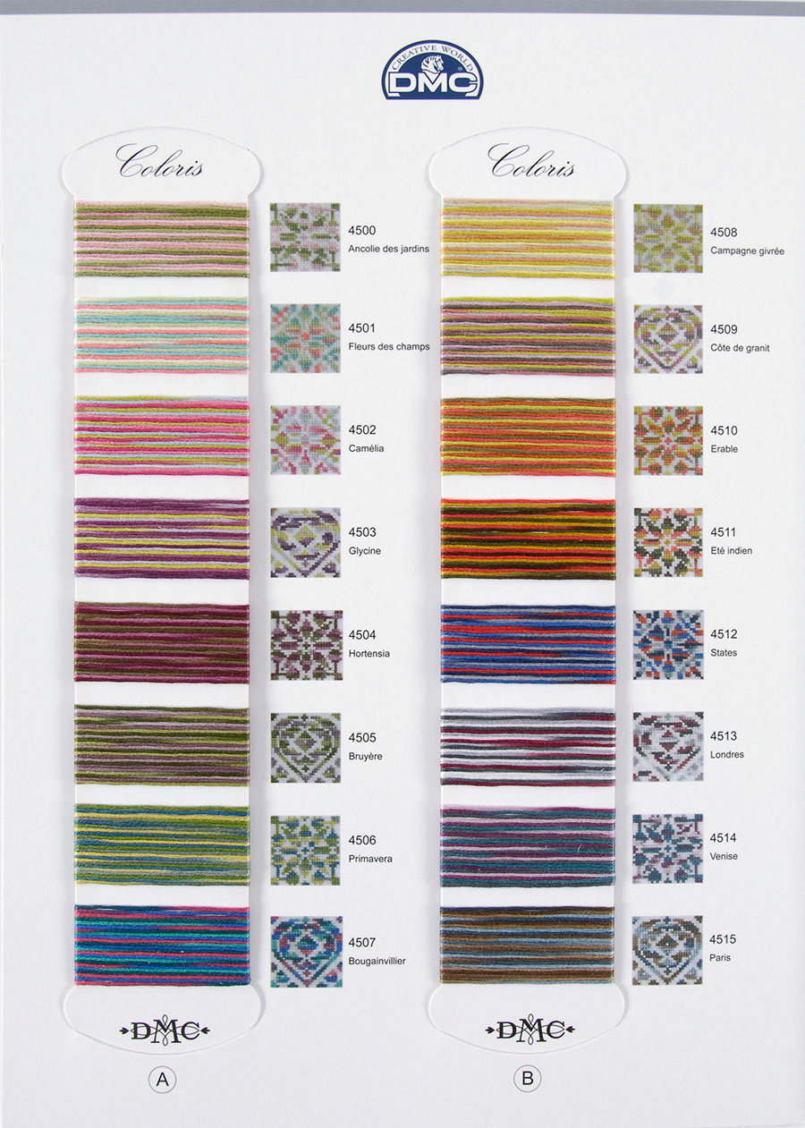 Dmc Coloris Floss Color Card - 24 Colors regarding DMC Variegated Floss Color Chart