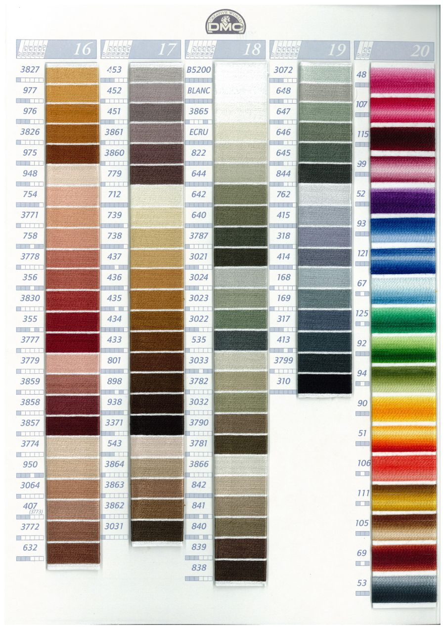 Dmc Stranded Cotton Embroidery Thread Colour Chart within DMC Color Chart with Real Thread