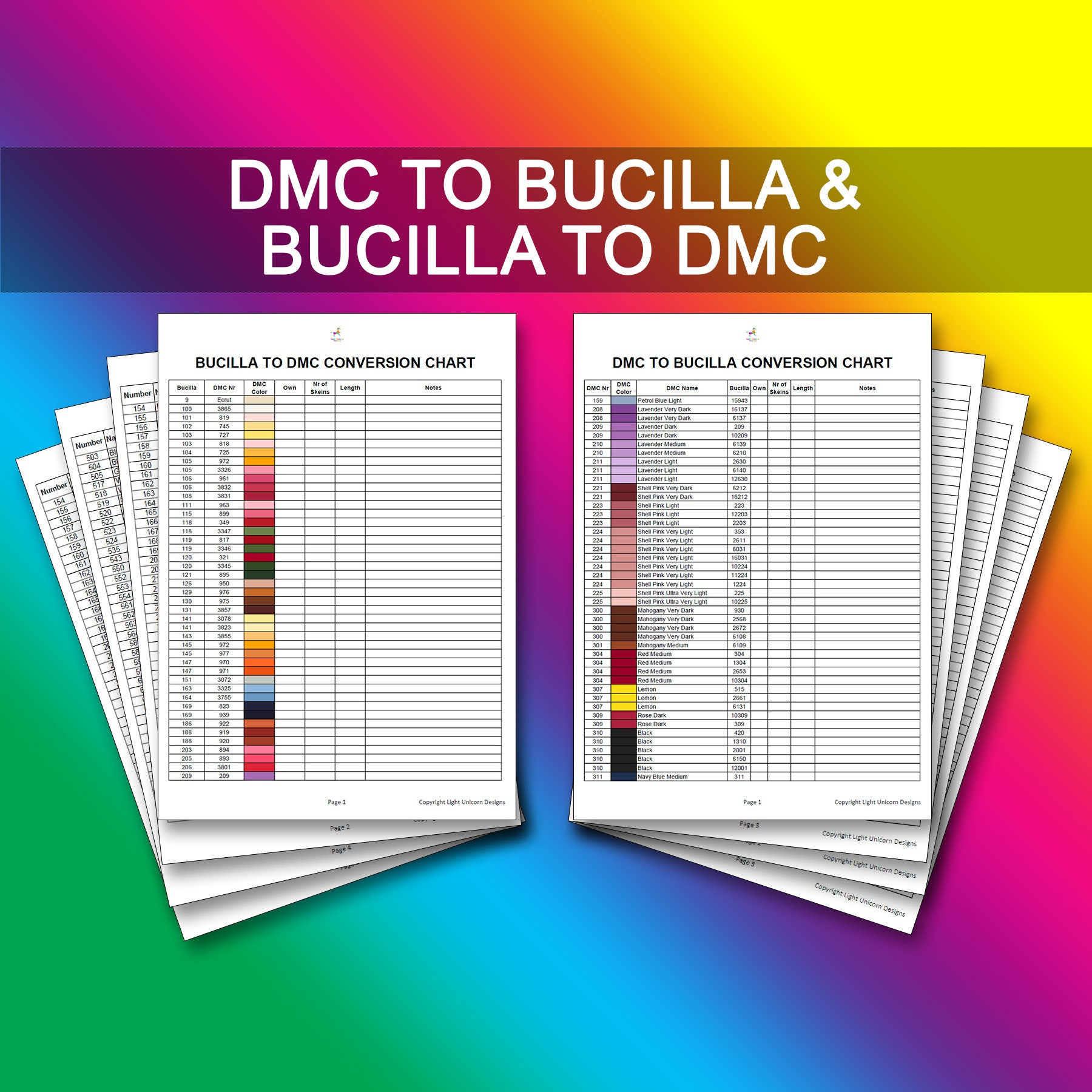 Dmc To Bucilla Conversion Chart Pdf Instant Download | Cross throughout Bucilla DMC Color Conversion Chart