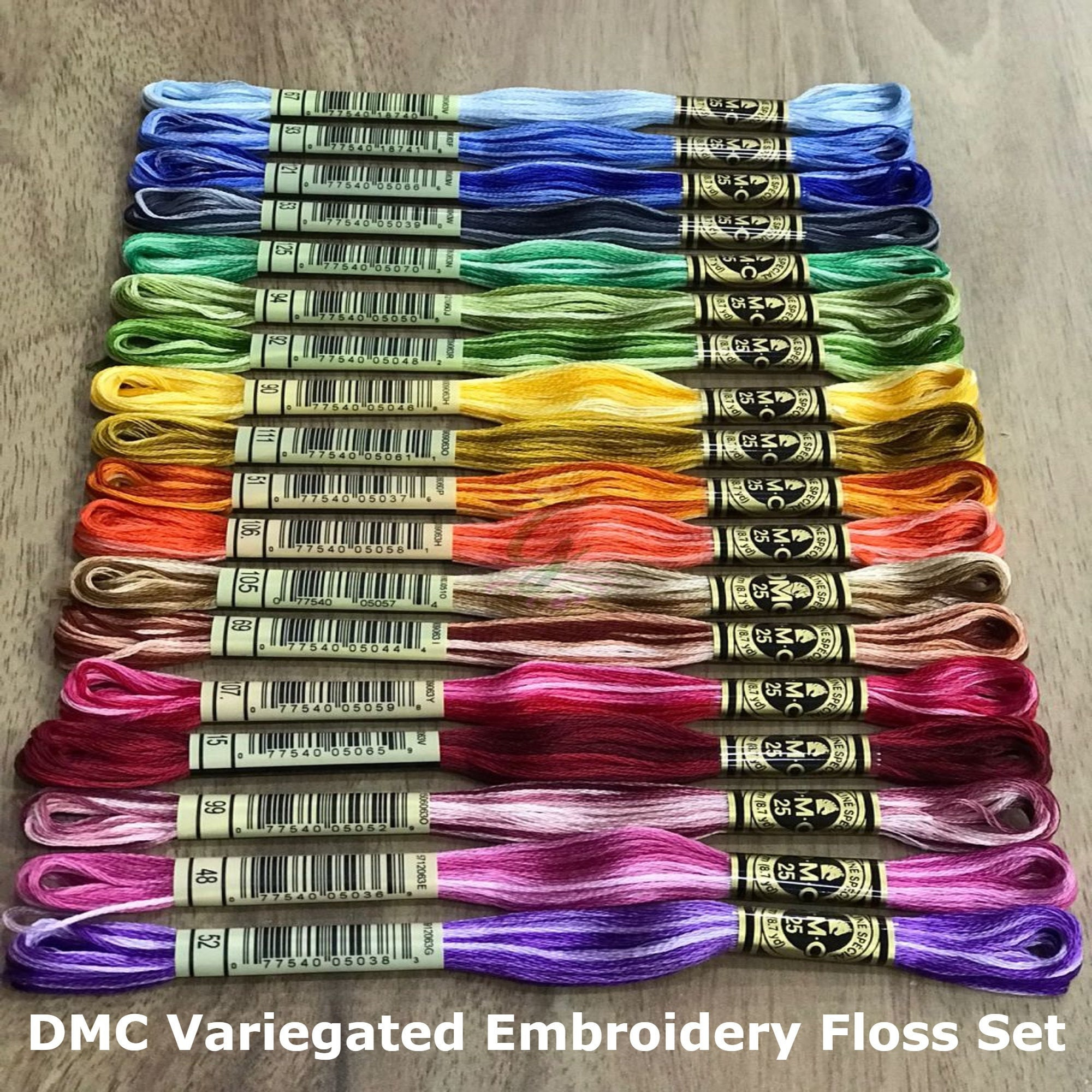 Dmc Variegated Embroidery Floss Set, Full Set Of 18 Colours with regard to DMC Variegated Color Chart