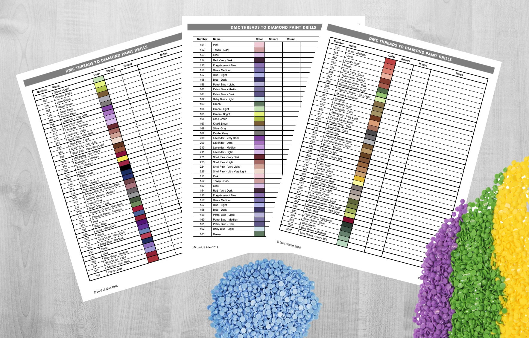 Druckbare Diamant Malerei Dmc Color Chart Tracker Bestandsliste - Pdf Download within Diamond Art Dmc Color Chart