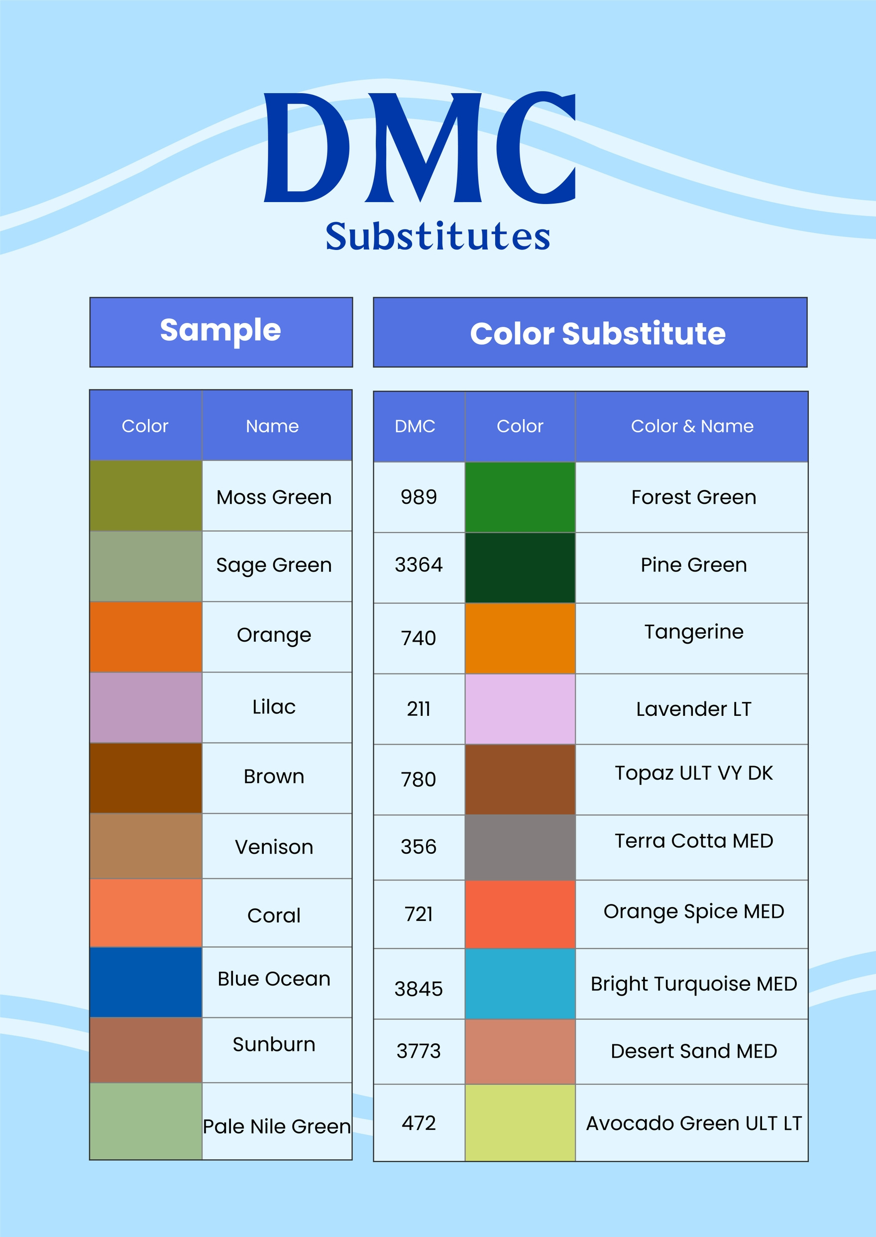 Free Diamond Painting Color Substitutes Chart In Pdf, Illustrator intended for DMC Color Chart For Diamond Painting Free Download
