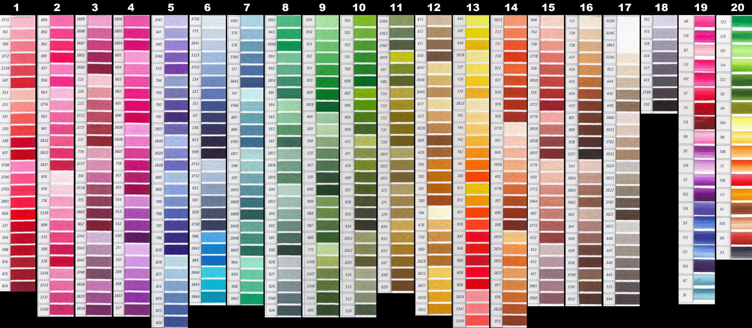 Free Dmc Color Chart with Dmc Floss Color Chart With Names