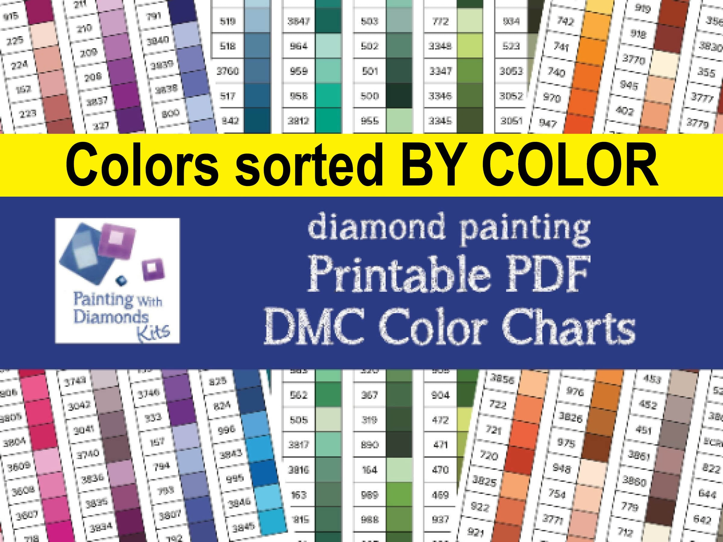 Printable Pdf Dmc Color Charts Diamond Painting Drill Color Card throughout Dmc Diamond Drill Color Chart