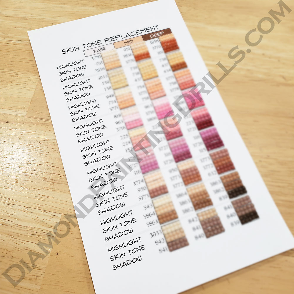 Skin Tone Replacement Dmc Reference Chart - Resin for DMC Color Chart Replacement