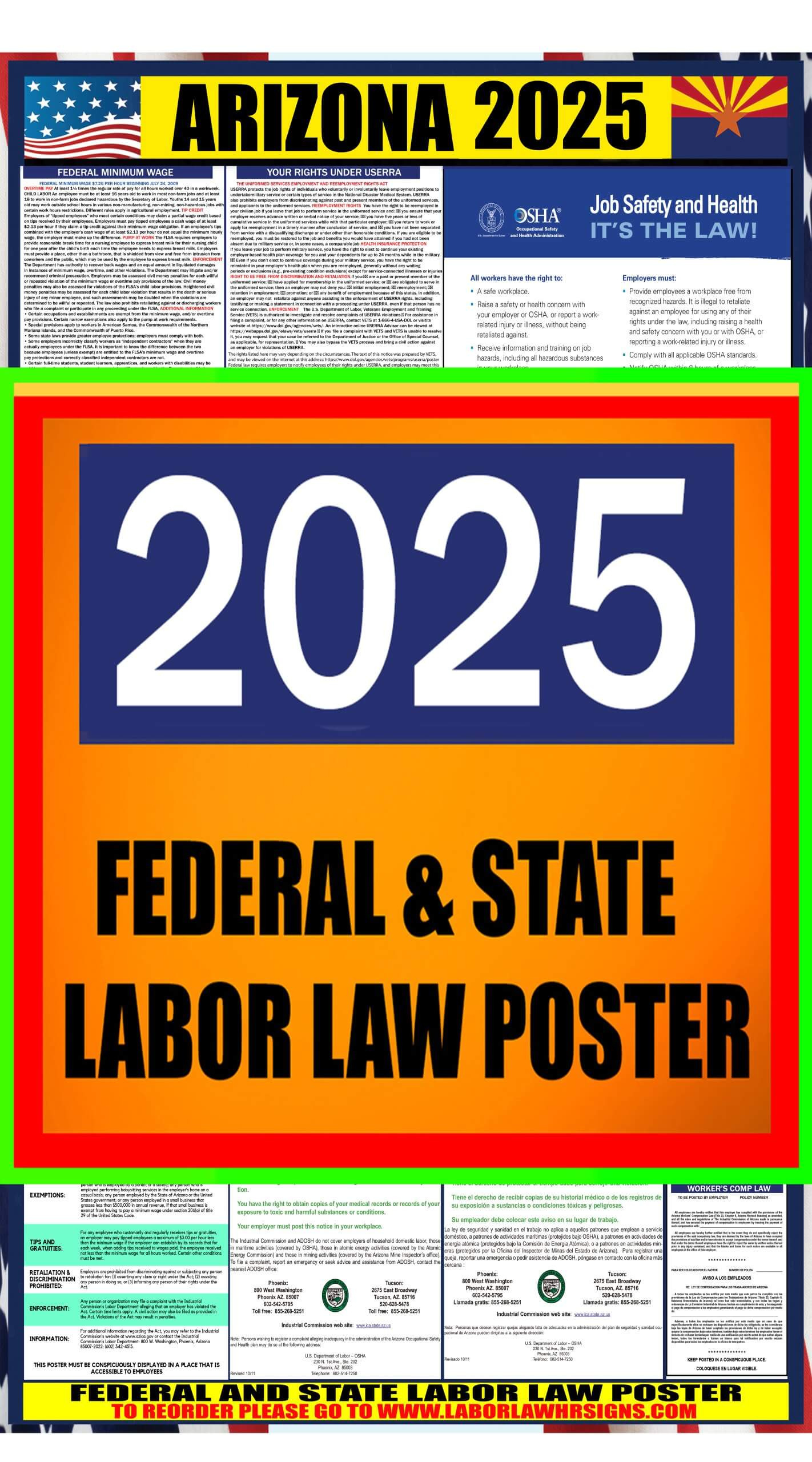2025 Arizona Labor Law Posters ⭐ | State, Federal, Osha in Arizona Labor Law Posters Printable